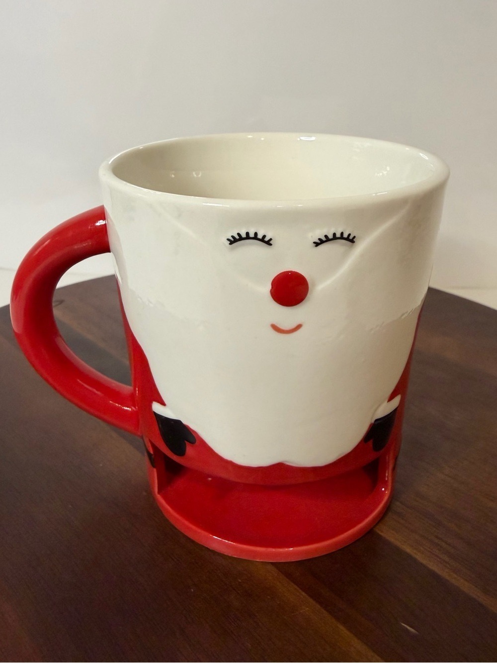 Indigo Santa Cookie Pocket Mug Red Ceramic Christmas
